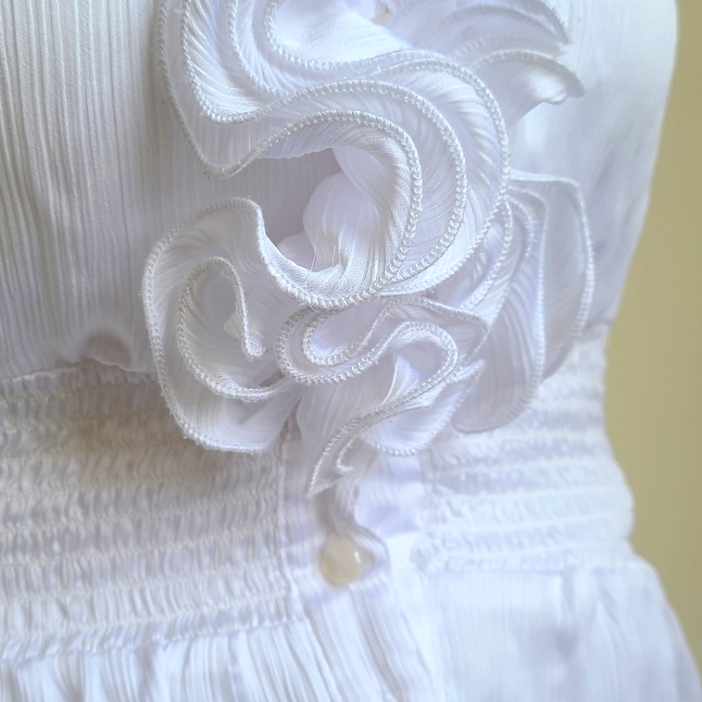 White Ruffle Collar Blouse - Picture 2 of 5